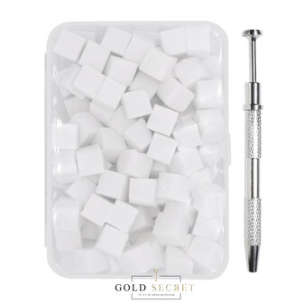 Gold Secret Combi Doos Sponsjes klein vierkant en Metaal Pickup Tool