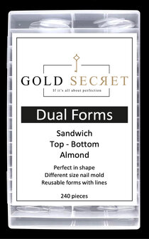 Gold Secret SandwichDual Forms &ndash; Professionele Herbruikbare Nagelvormen