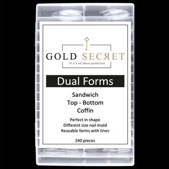 Gold Secret SandwichDual Forms &ndash; Professionele Herbruikbare Nagelvormen