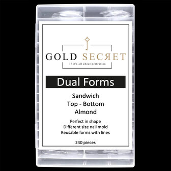 Gold Secret SandwichDual Forms &ndash; Professionele Herbruikbare Nagelvormen
