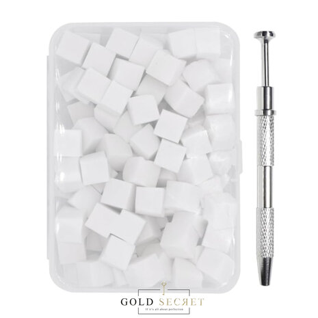 Gold Secret Combi Doos Sponsjes klein vierkant en Metaal Pickup Tool
