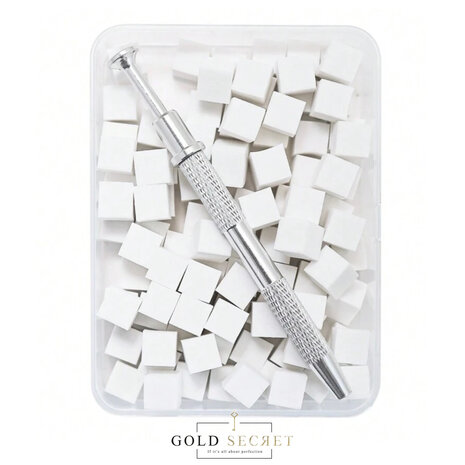 Gold Secret Combi Doos Sponsjes klein vierkant en Metaal Pickup Tool