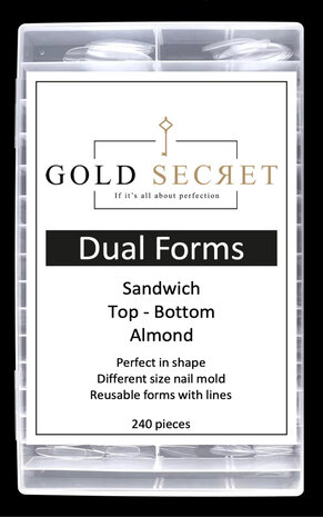 Gold Secret SandwichDual Forms – Professionele Herbruikbare Nagelvormen