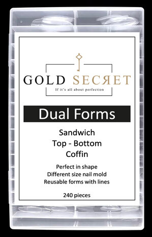 Gold Secret SandwichDual Forms – Professionele Herbruikbare Nagelvormen