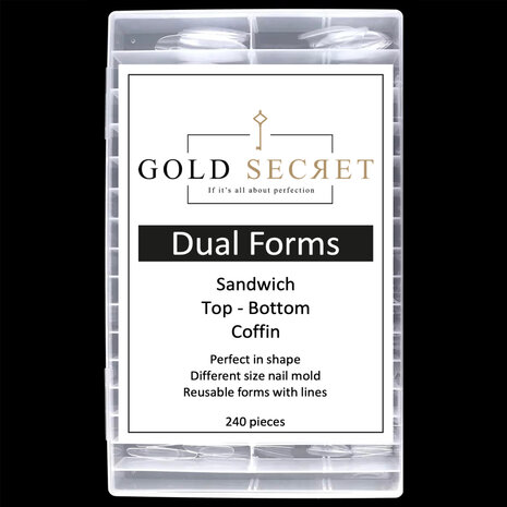 Gold Secret SandwichDual Forms – Professionele Herbruikbare Nagelvormen