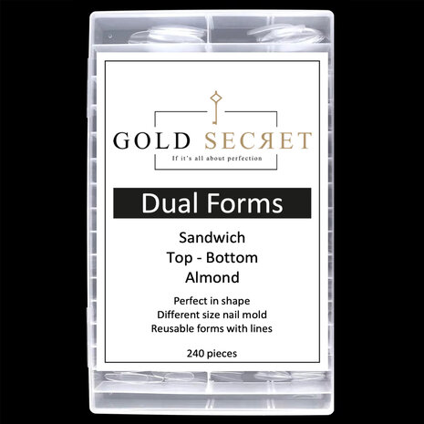 Gold Secret SandwichDual Forms – Professionele Herbruikbare Nagelvormen